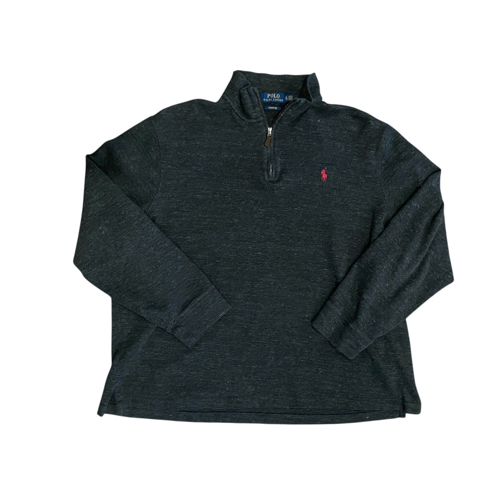 Polo‎ Ralph Lauren Men XL Pullover Estate Rib 1/4 Zip Black Sweater Mock Neck - Picture 8 of 14